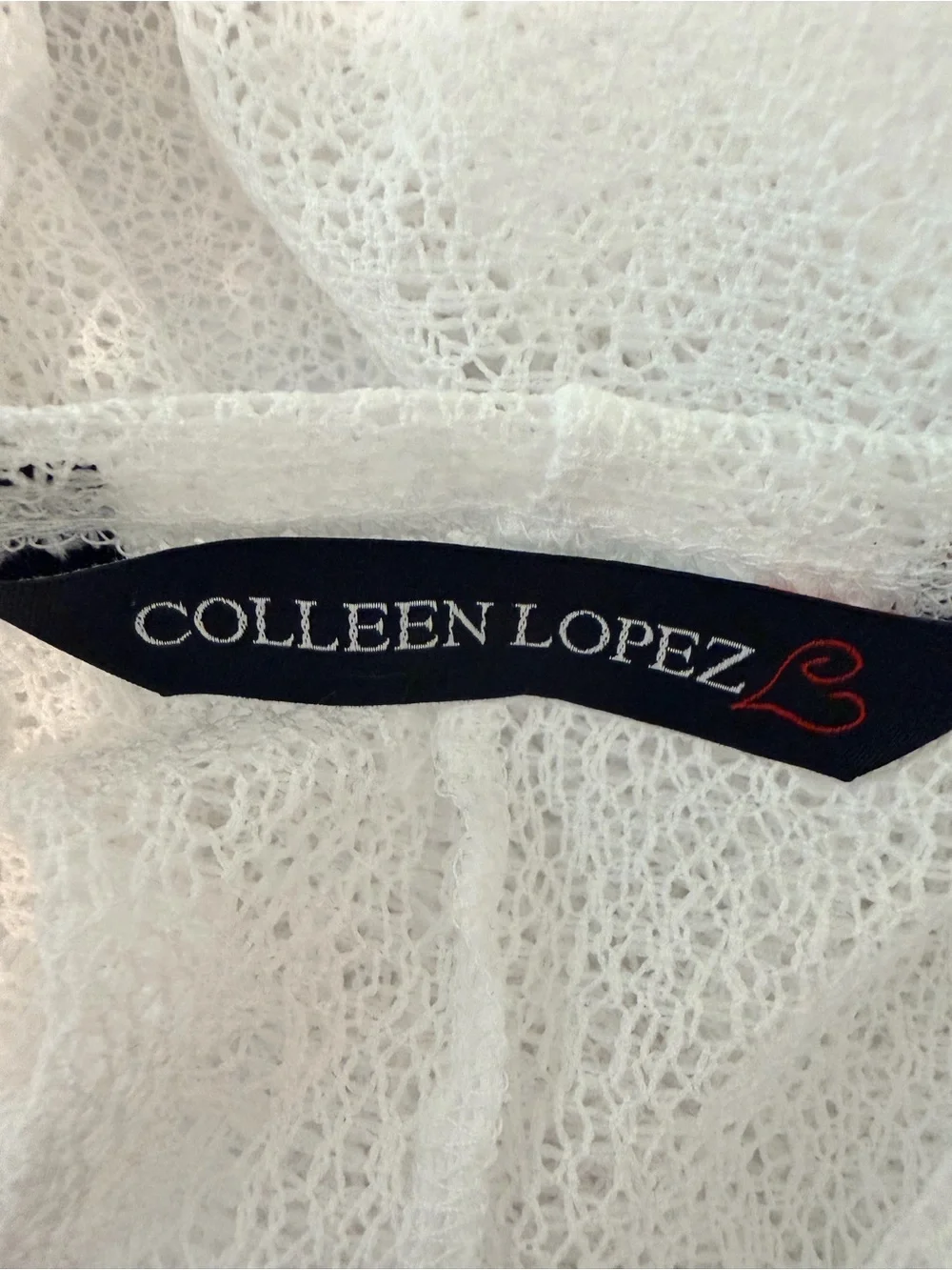 Colleen Lopez White Lace Sheer Cardigan